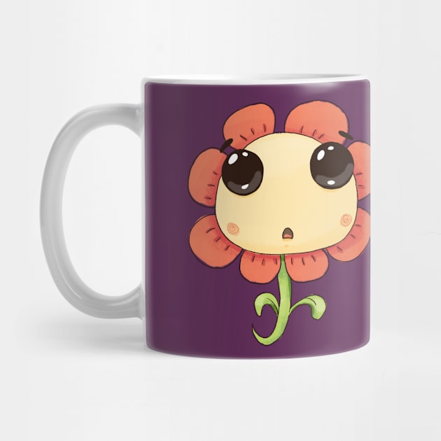 Cute beautiful surprised flower character by Nataly Agapitova